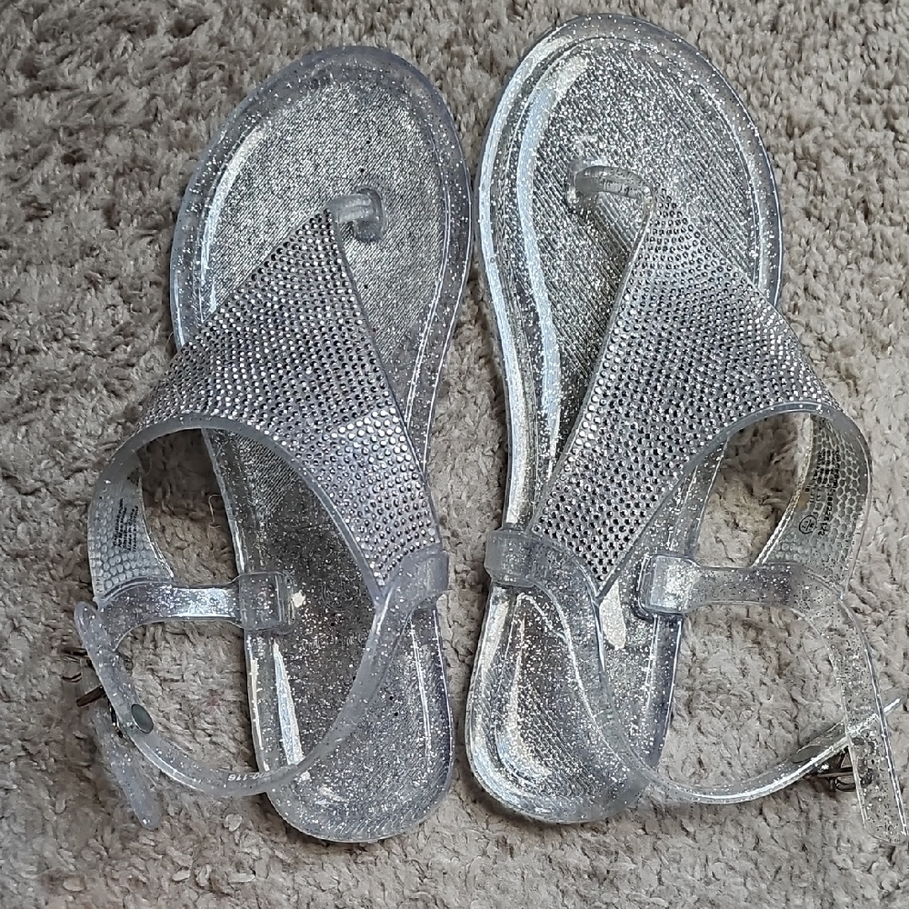 Kids Sparkling Silver Sandals